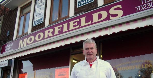 Photo: Kevin - Owner of Moorfields outside the Shop and Bakery